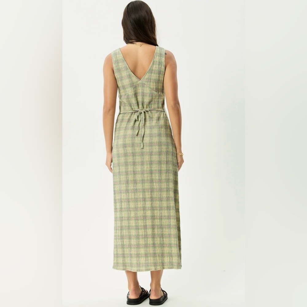 Afends Green check- POSITION TULLY
SEERSUCKER MAXI DRESS NWOT - Picture 5 of 15